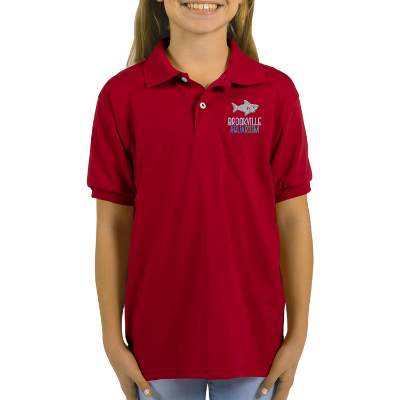 Deep Red Embroidered polo