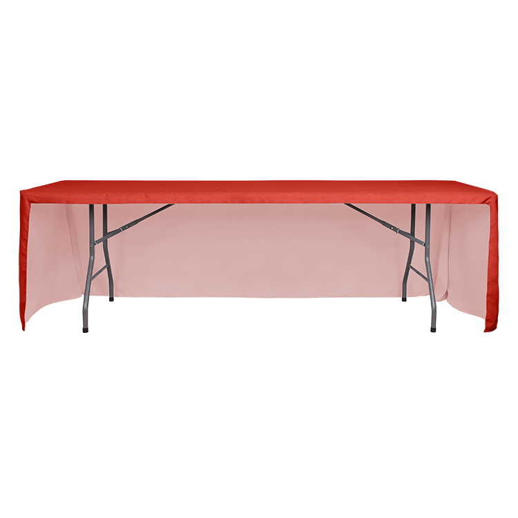 8 foot 3-sided polyester table cover.