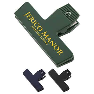 Ploystyrene eco dark green recycled chip clip personalized.