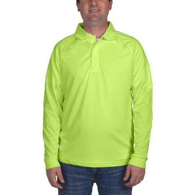 Blank safety yellow long-sleeve tactical polo