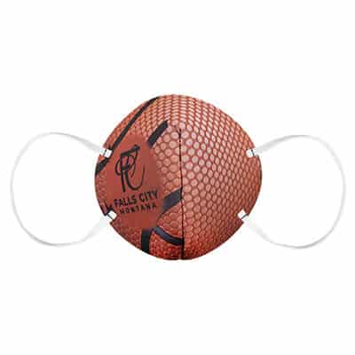 Foam basketball print face mask with full-color imprint.