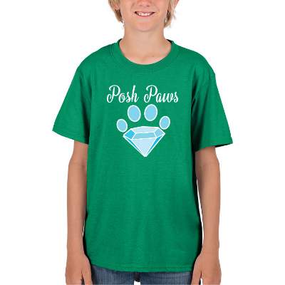 Green youth full color personalized short sleeve shirt.