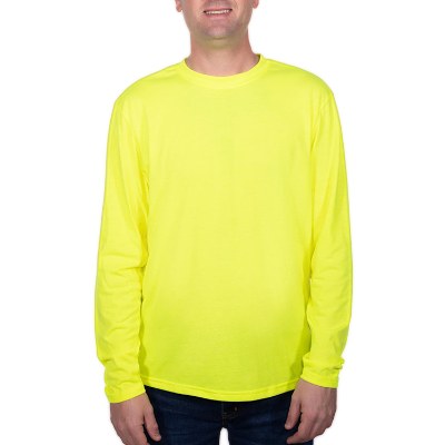 Blank long sleeve t-shirt in safety yellow.