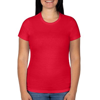 Plain red ladies' t-shirt.