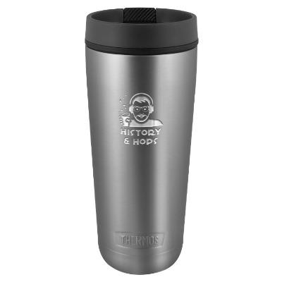 Matte Steel tumbler with engraved imprint.
