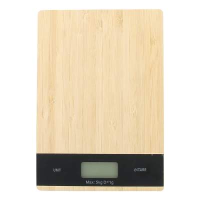 Natural bamboo digital kitchen scale blank.