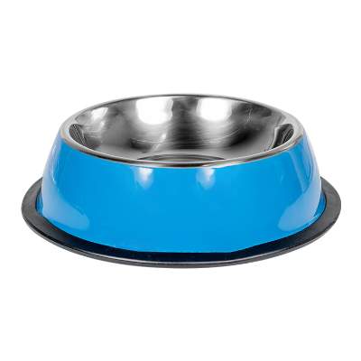 Blue stainless steel pet bowl blank. 