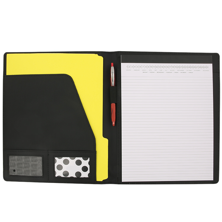 Blank PVC accented padfolio.