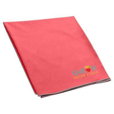 Quick dry coral sand proof beach towel with embroidered logo
