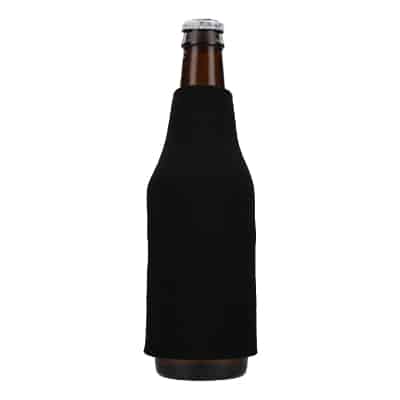 Foam black bottle sleeve can cooler blank.
