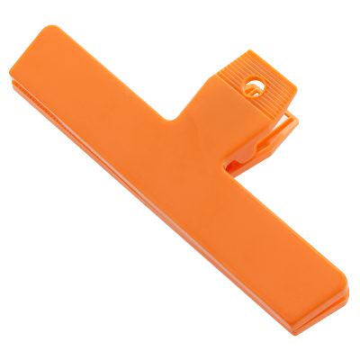 Polystyrene orange wide chip clip blank.