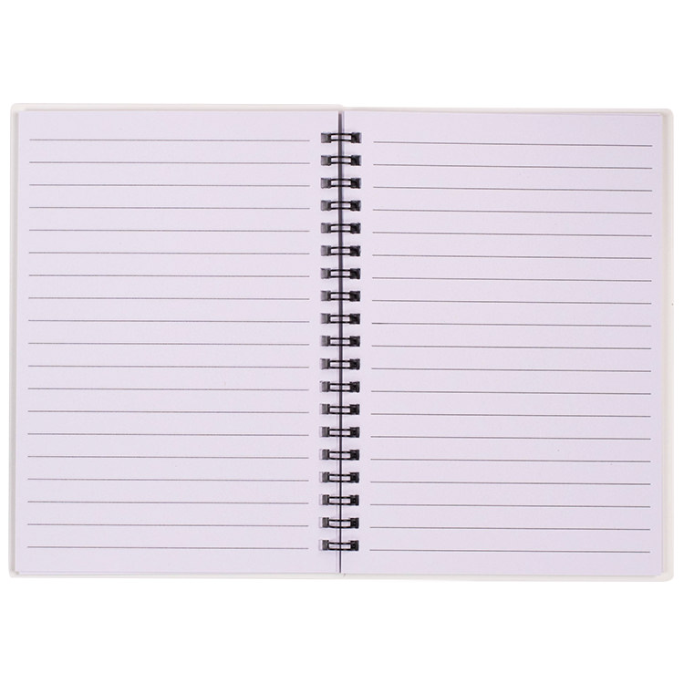 Blank spiral notebook.