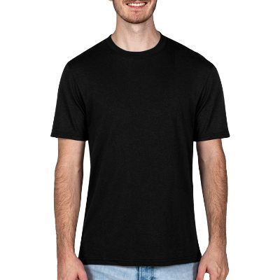 Blank deep black solid t-shirt.