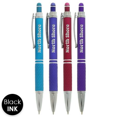 Customized colored pen with matching stylus.