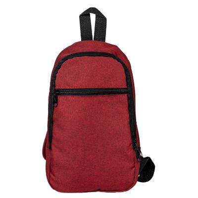 Blank red sling backpack.