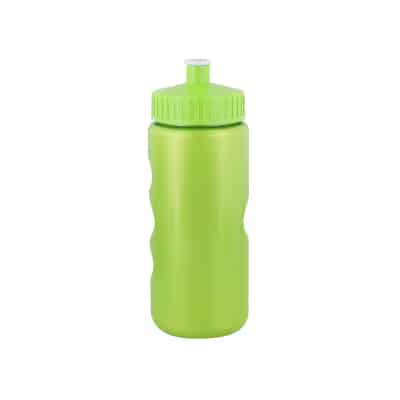 Plastic metallic green water bottle with push pull lid blank in 22 ounces.