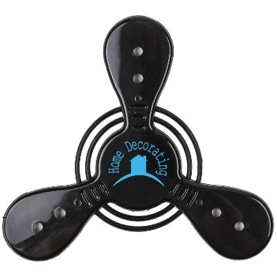 Recycled polypropylene black propeller 7 inch flying disc with imprinting.