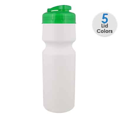 Plastic white water bottle blank with flip top lid in 24 ounces.