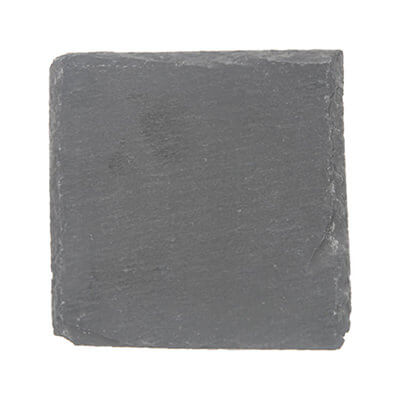 Natural black slate square coaster blank.