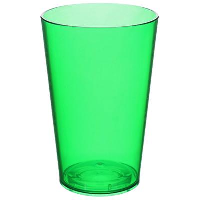 Acrylic green pint glass blank in 16 ounces.