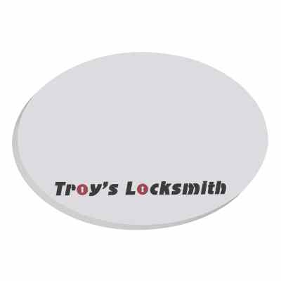 4x4 inches adhesive oval pad with full color imprint. 