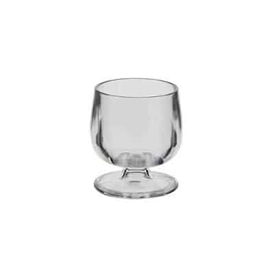 Acrylic clear brandy glass blank in 2 ounces.