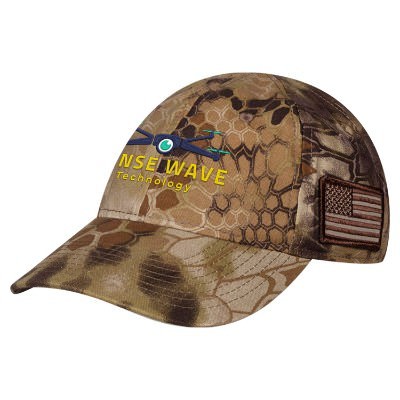 Embroidered camo brown custom cap.