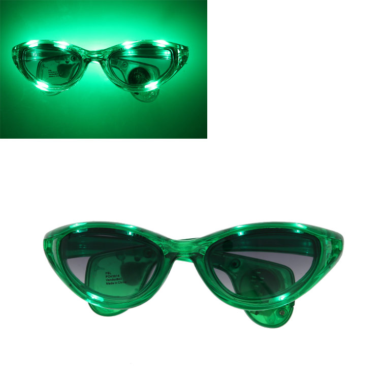 Plastic flashing light up sunglasses.
