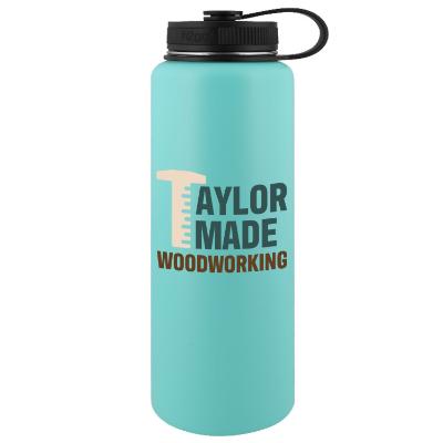 Stainless mint water bottle with custom full color imprint in 40 oz.