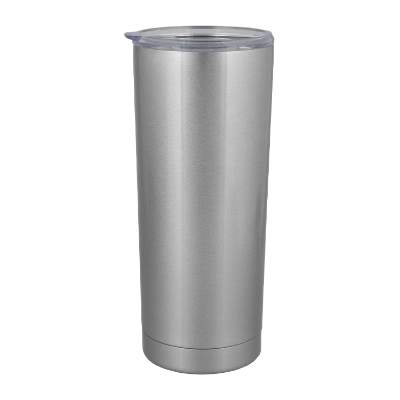 Blank stainless tumbler with lid.