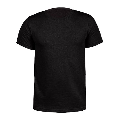 Black heather triblend blank short sleeve t-shirt.
