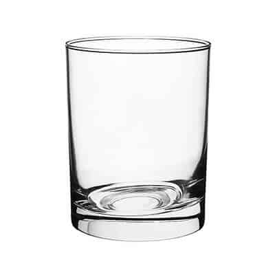 Glass clear whiskey glass blank in 14 ounces.