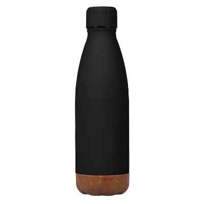 Blank black bottle with cork bottom