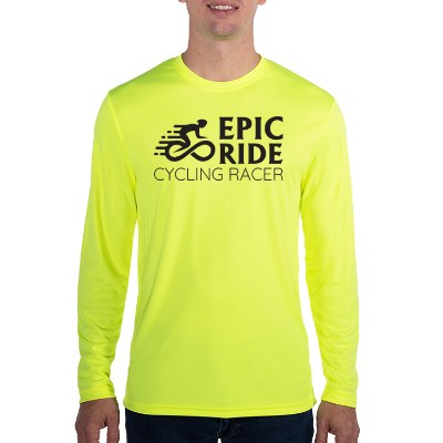 Safety green long sleeve tee with personalized logo.