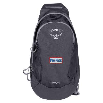 Black recycled polyester backpack with embroidered logo.