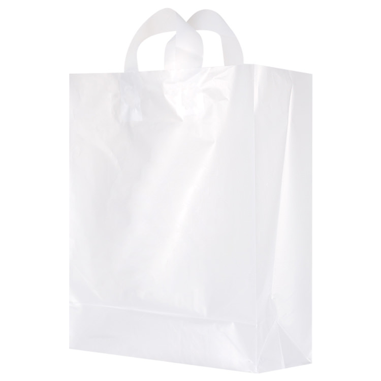 Plastic frosted shopper bag.
