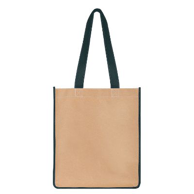 Paper and polypropylene red tote blank.