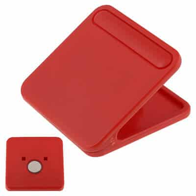 Plastic red square chip clip blank.