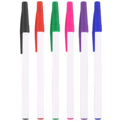 White pens with solid color cap.