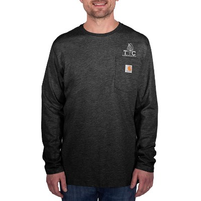 Carbon heather long sleeve t-shirt with logo.