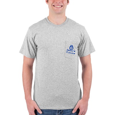 Personalized ash cotton pocket short sleeve t-shirt with logo.