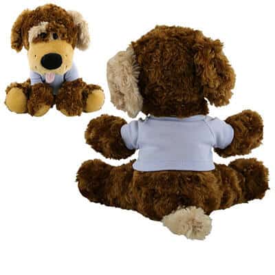 Plush and cotton gray brown puppy blank.