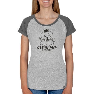 Customizable women's graphite with light graphite twist  t-shirt with logo.