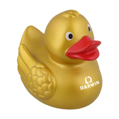 Plastic gold custom rubber duck.
