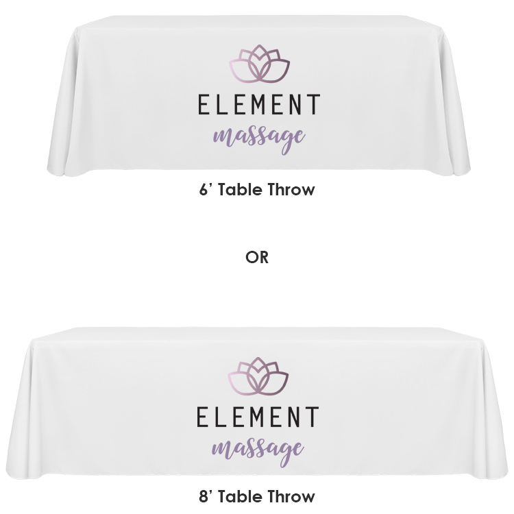 Customized Polyester table cover with 48 inch banner stand trade show package.