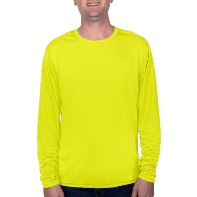 Blank safety yellow long sleeve t-shirt.