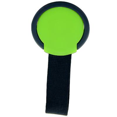 Plastic lime green phone ring stand blank.