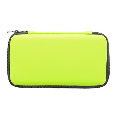 Synthetic lime green electronics storage case blank.