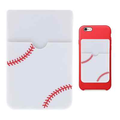 Blank silicone baseball phone wallet.