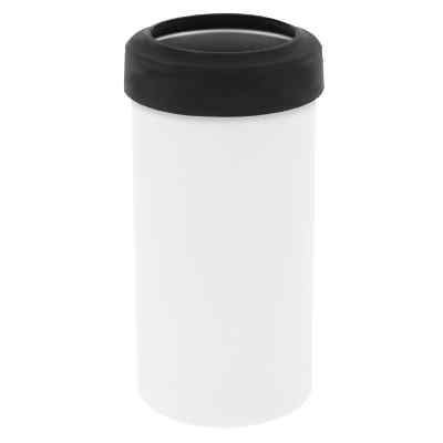 Stainless steel white slim can cooler blank.